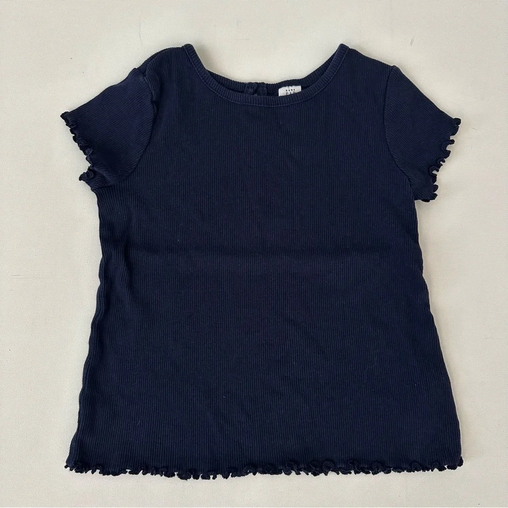 Gap Navy Blue Girls Short Sleeve Shirt Size 4 Years